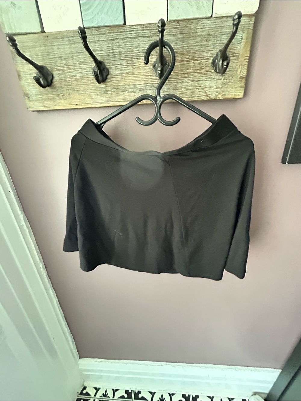 Divided Black Mini Skirt - Simple A-Line
